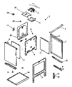 Oven Assy Diagram and Parts List for ART6600E-P1142640NE  Amana Range