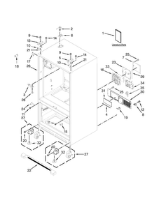 Cabinet Parts Diagram and Parts List for MFI2665XEM7  Maytag Refrigerator