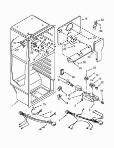 Liner Parts Diagram and Parts List for A4TXNWFWW00  Amana Refrigerator