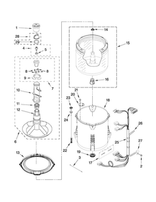 Basket And Tub Parts Diagram and Parts List for CAW9444XQ0  Crosley Washer