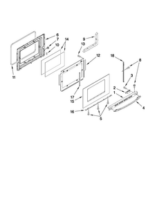 Door Parts Diagram and Parts List for MGS5752BDB19  Maytag Range
