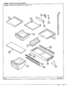 Shelves/accessories Diagram and Parts List for HMG191770  Admiral Refrigerator