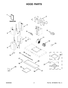 Hood Parts Diagram and Parts List for JVI0636LS0  Maytag Range Hood