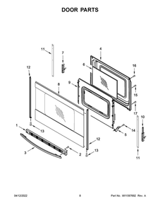 Door Parts Diagram and Parts List for ACR4303MFS7  Amana Range