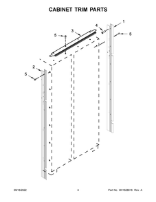 Cabinet Trim Parts Diagram and Parts List for JBSS42E22L00  Jenn-Air Refrigerator