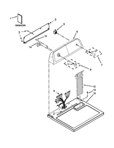 Top And Console Parts Diagram and Parts List for CED123SEW0  Crosley Dryer