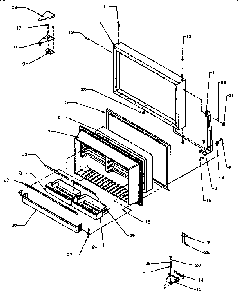 Freezer Door Diagram and Parts List for TX19R-P1158504W  Amana Refrigerator