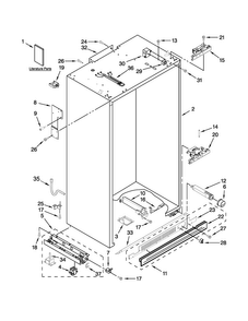 Cabinet Parts Diagram and Parts List for JS42NXFXDW10  Jenn-Air Refrigerator