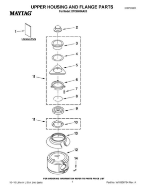01 - Upper Housing And Flange Parts Diagram and Parts List for DFC5500AAX3  Maytag 