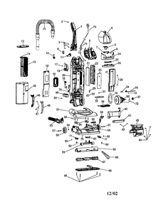 Wind Tunnel Bagless Diagram and Parts List for U5721-900  Hoover Upright Vacuum