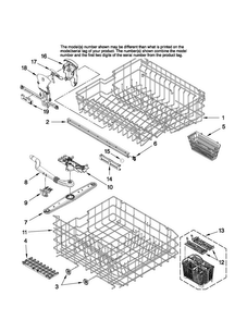 Upper And Lower Rack Parts Diagram and Parts List for JDB1275AWF44  Jenn-Air Dishwasher