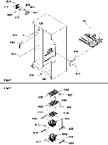Freezer Shelves And Lights Diagram and Parts List for SBDE21VPSE-P1317202WE  Amana Refrigerator