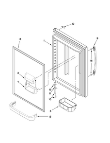 Refrigerator Door Parts Diagram and Parts List for MBR1957WES1  Maytag Refrigerator
