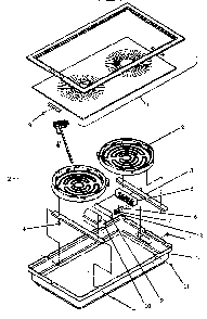 Glass-ceramic Module Diagram and Parts List for AKDE5WW P1131742WW Amana Cooktop