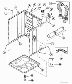Cabinet Assy Diagram and Parts List for SSE307WF  Speed Queen Dryer