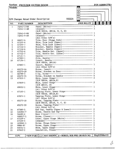 Freezer Outer Door Page 2 Diagram and Parts List for 22714  Maytag Refrigerator