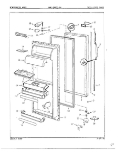 Fresh Food Door Diagram and Parts List for 24903-OA  Admiral Refrigerator
