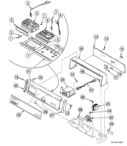 Control Panel Diagram and Parts List for SWTJ21LN  Speed Queen Washer