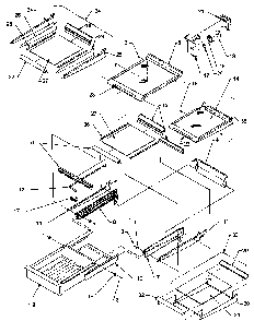 Cabinet Shelving Diagram and Parts List for THI21S3L-P1194701WL  Amana Refrigerator