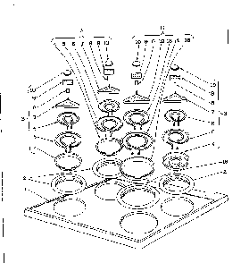 Cook Top Section Diagram and Parts List for 101933590  Kenmore Range