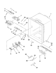 Refrigerator Liner Parts Diagram and Parts List for AFD2535FES11  Amana Refrigerator
