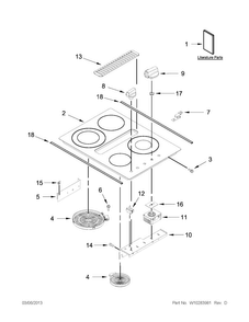 Cooktop Parts Diagram and Parts List for JED3430WF00  Jenn-Air Cooktop