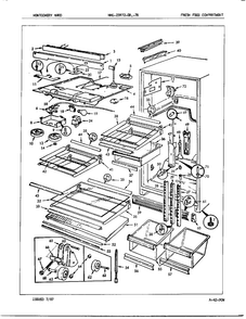 Fresh Food Compartment Diagram and Parts List for 23972A  Admiral Refrigerator