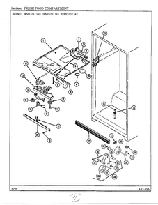 Fresh Food Compartment Diagram and Parts List for 231740  Admiral Refrigerator
