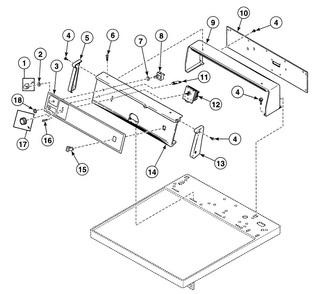 Control Panel Diagram and Parts List for SDE807QF  Speed Queen Dryer