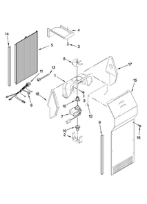 Air Flow Parts Diagram and Parts List for MSD2554VEA00  Maytag Refrigerator