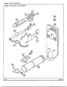 Gas Carrying Diagram and Parts List for 8749A71  Norge Dryer