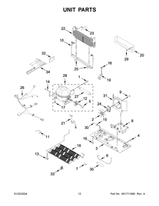 Unit Parts Diagram and Parts List for MFI2570FEW10  Maytag Refrigerator