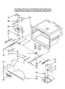 Freezer Liner Parts Diagram and Parts List for 7MI2569VEM10  Maytag Refrigerator
