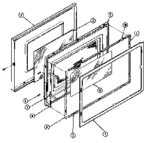 Door Diagram and Parts List for CM154F  Crosley Microwave