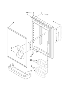 Refrigerator Door Parts Diagram and Parts List for ABB1924WEB0  Amana Refrigerator