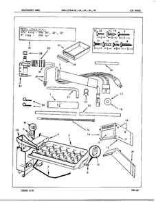 Ice Maker Diagram and Parts List for 19584A  Admiral Refrigerator