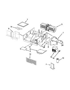 Air Flow Parts Diagram and Parts List for YAMV1170VES0  Amana Microwave