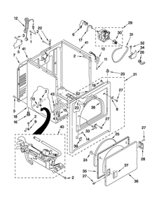 Cabinet Parts Diagram and Parts List for MGDC300XW0  Maytag Dryer