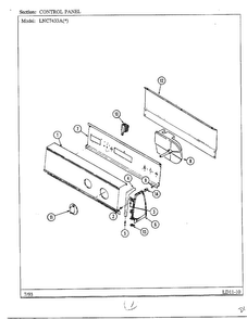Control Panel Diagram and Parts List for 7433A  Norge Dryer