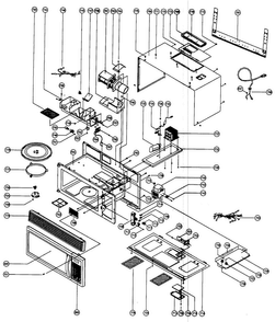 Cabinet Parts Diagram and Parts List for MCO160UB  Magic Chef Microwave