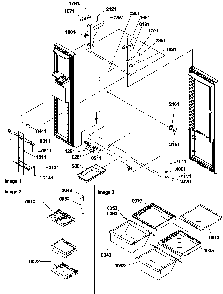 Refrigerator/freezer Lights And Hinges Diagram and Parts List for SBDE522VW-P1320305WW  Amana Refrigerator
