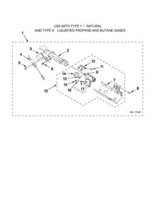 8557891 Burner Assembly Diagram and Parts List for MGDB200VQ1  Maytag Dryer