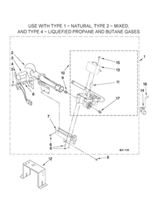 W10293911 Burner Assembly Diagram and Parts List for MGDE250XL1  Maytag Dryer