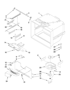 Freezer Liner Parts Diagram and Parts List for MBL2258XES4  Maytag Refrigerator