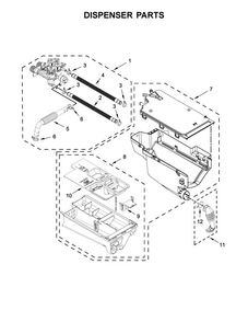 Dispenser Parts Diagram and Parts List for 7MMHW5500FW1  Maytag Washer