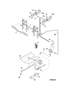 Burner Diagram and Parts List for CRG3120LWF  Crosley Range