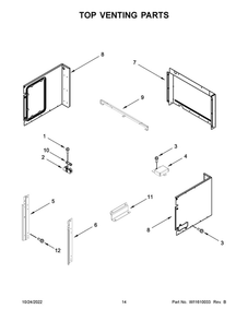 Top Venting Parts 2 Diagram and Parts List for JMW2427LL00  Maytag Microwave Oven Combo