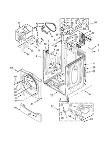 Cabinet Parts Diagram and Parts List for MDG25PDBGW0  Maytag Dryer
