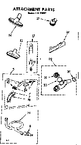 Attachment Parts Diagram and Parts List for 11620960  Kenmore Canister Vacuum