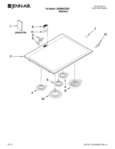Cooktop Parts Diagram and Parts List for JES8860CCS02  Jenn-Air Range